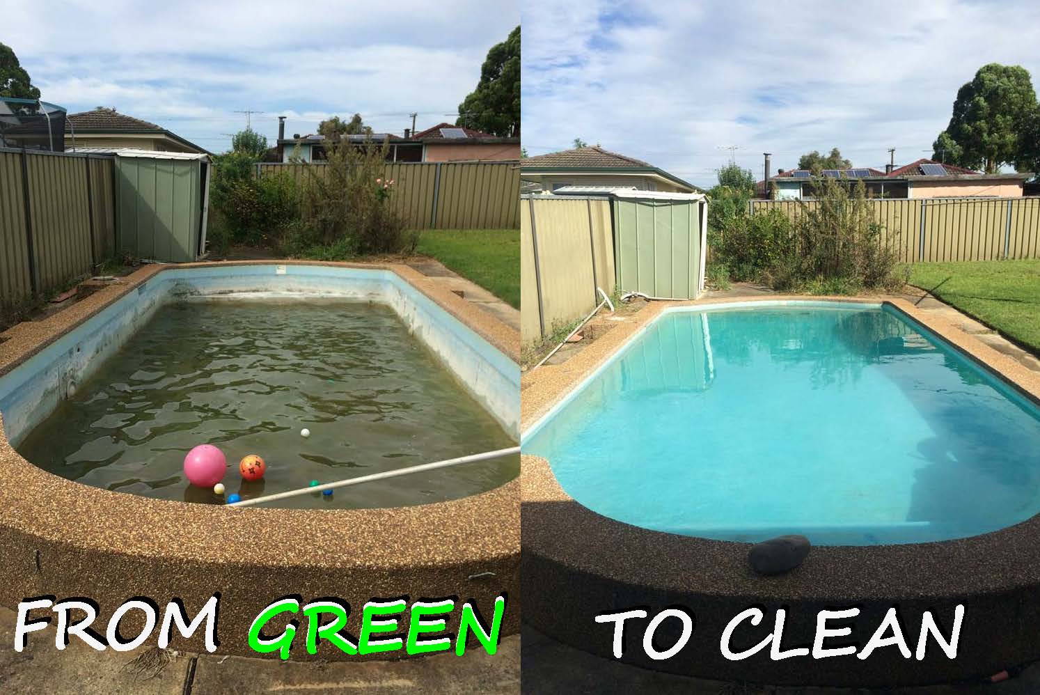 Step by step guide on how to clean a green swimming pool